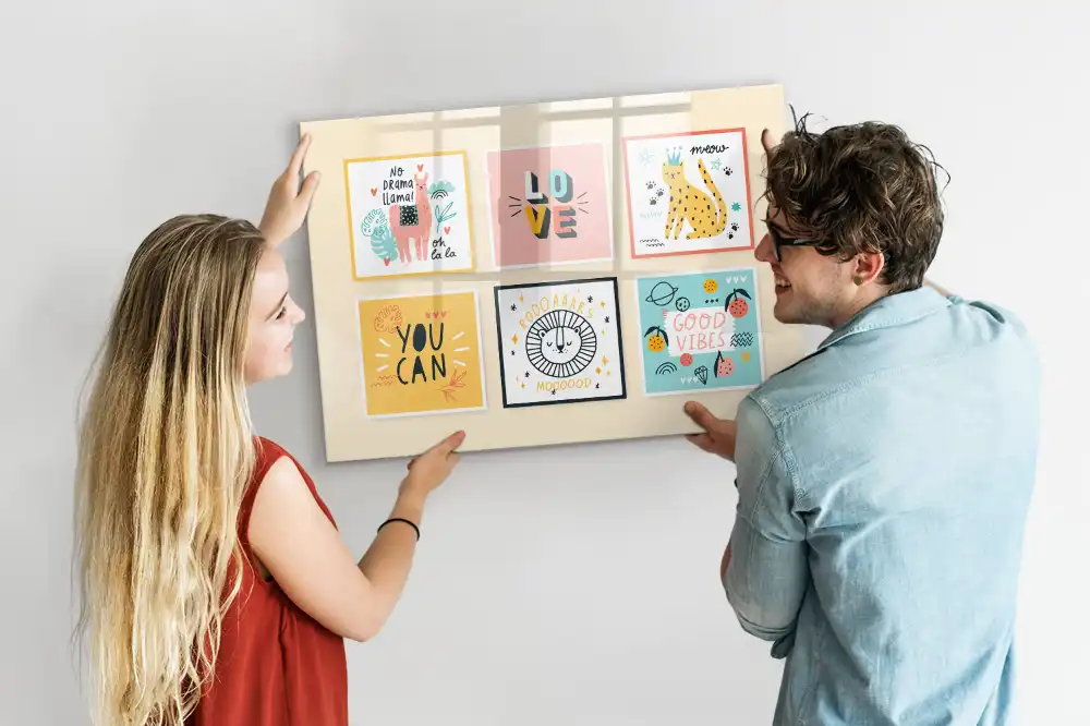 Tableau blanc magnétique effaçable à sec avec citations motivantes