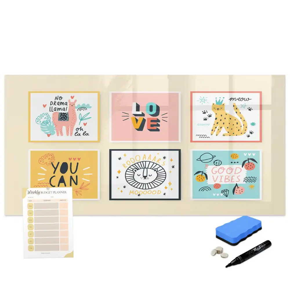 Tableau blanc magnétique effaçable à sec avec citations motivantes