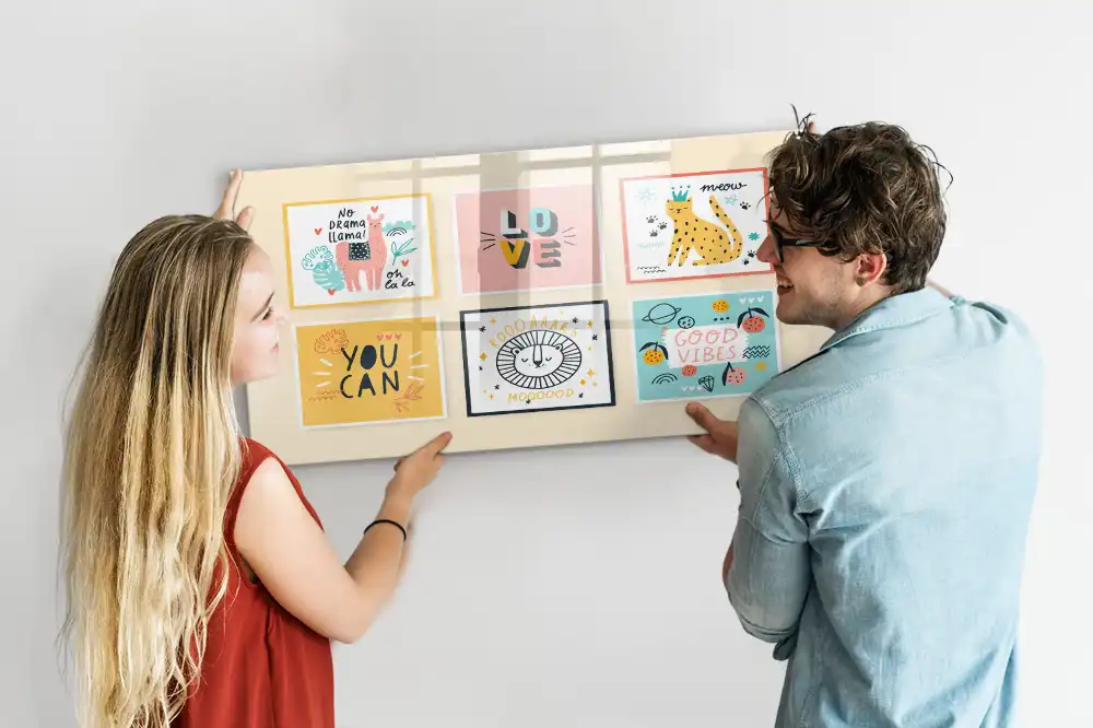 Tableau blanc magnétique effaçable à sec avec citations motivantes