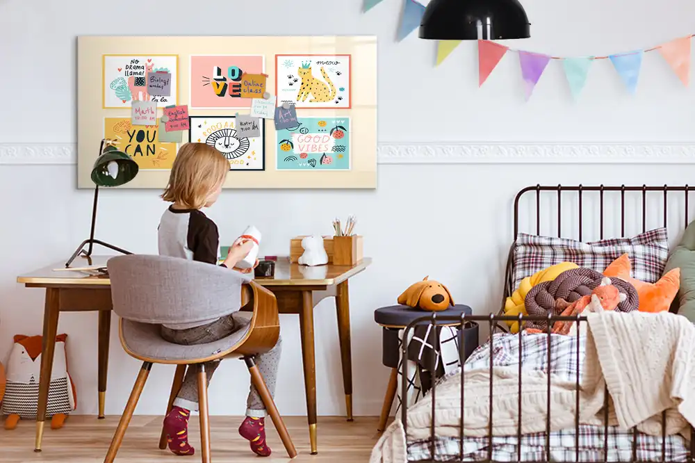 Tableau blanc magnétique effaçable à sec avec citations motivantes