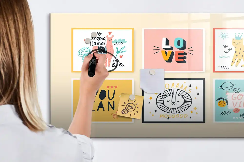 Tableau blanc magnétique effaçable à sec avec citations motivantes