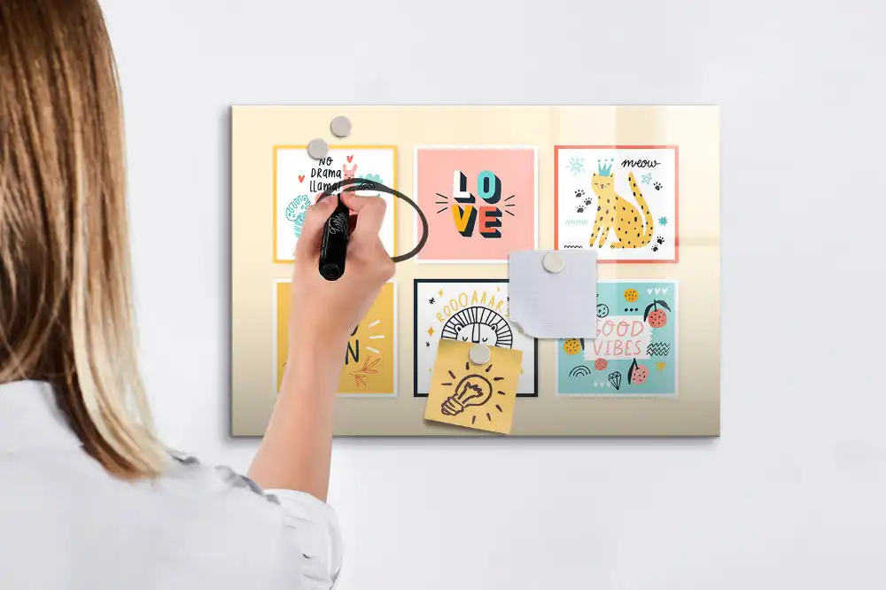 Tableau blanc magnétique effaçable à sec avec citations motivantes