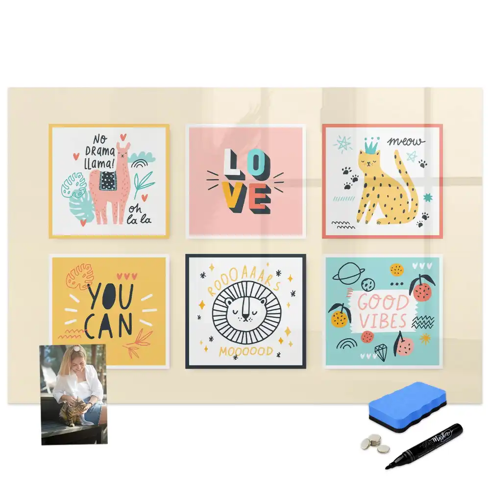 Tableau blanc magnétique effaçable à sec avec citations motivantes