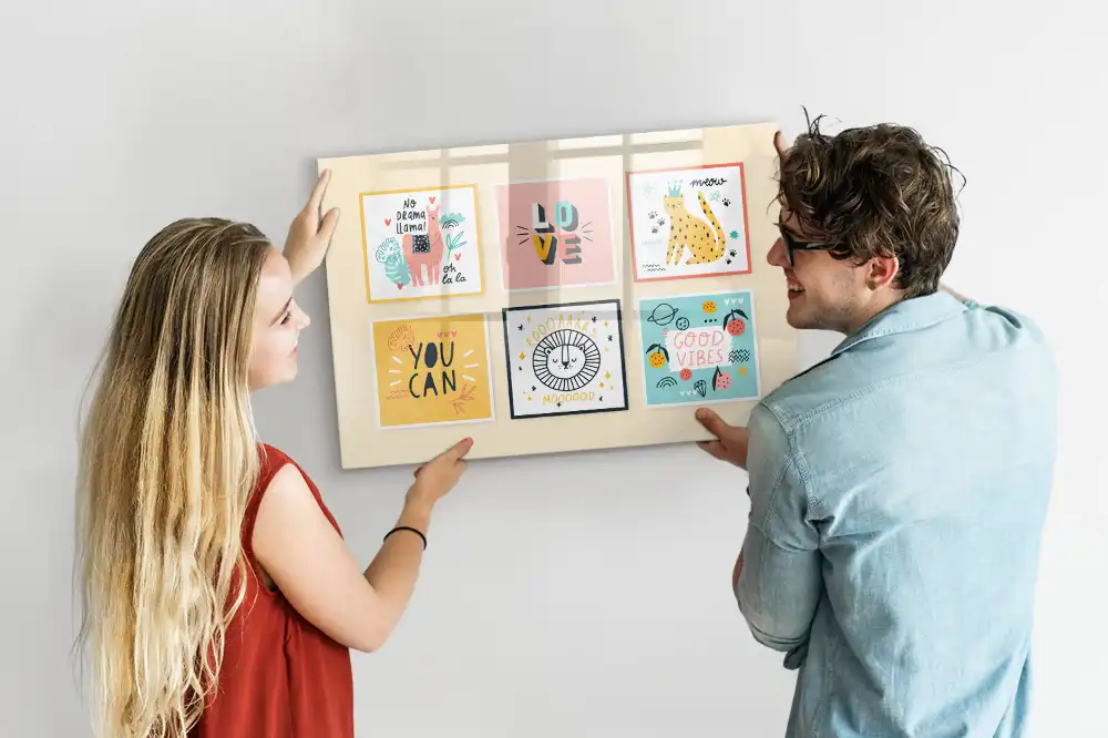 Tableau blanc magnétique effaçable à sec avec citations motivantes
