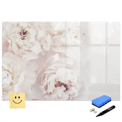 Tableau magnétique à dessiner motif pivoines roses de jardin