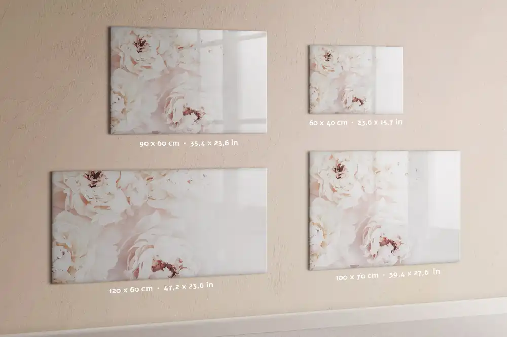 Tableau magnétique à dessiner motif pivoines roses de jardin