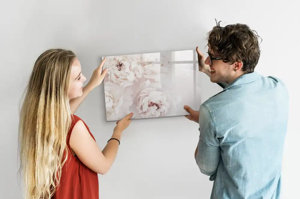 Tableau magnétique à dessiner motif pivoines roses de jardin