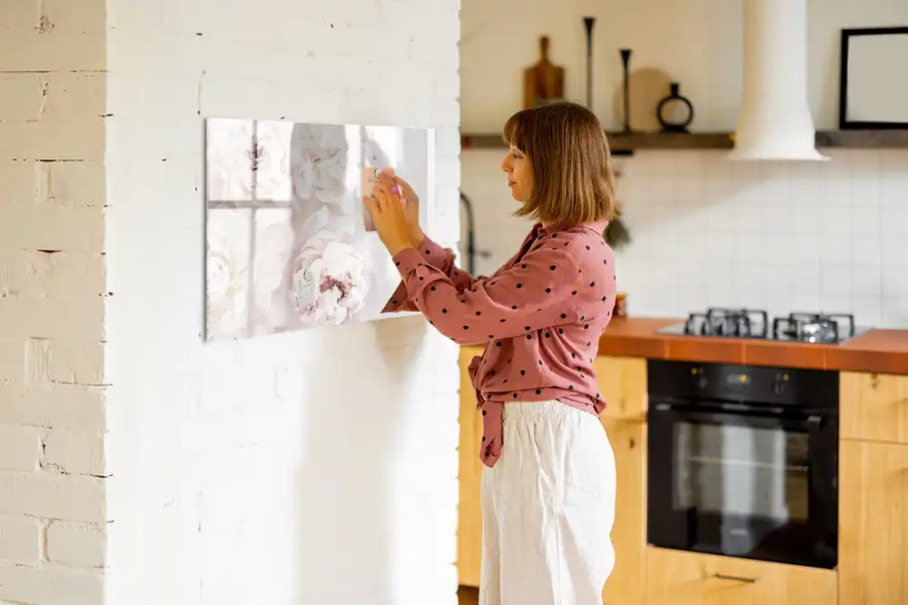 Tableau magnétique à dessiner motif pivoines roses de jardin