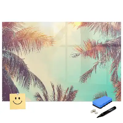 Tableau magnétique avec motif de palmiers tropicaux