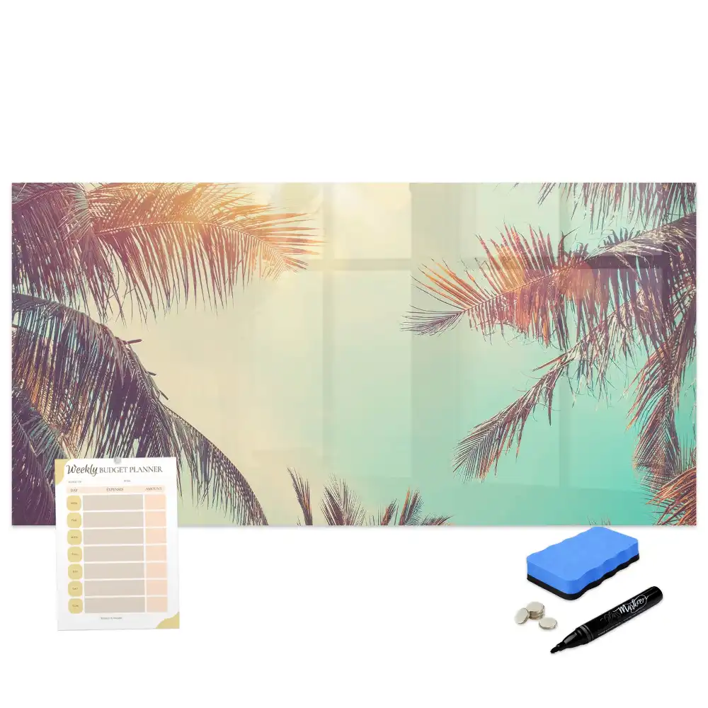 Tableau magnétique avec motif de palmiers tropicaux