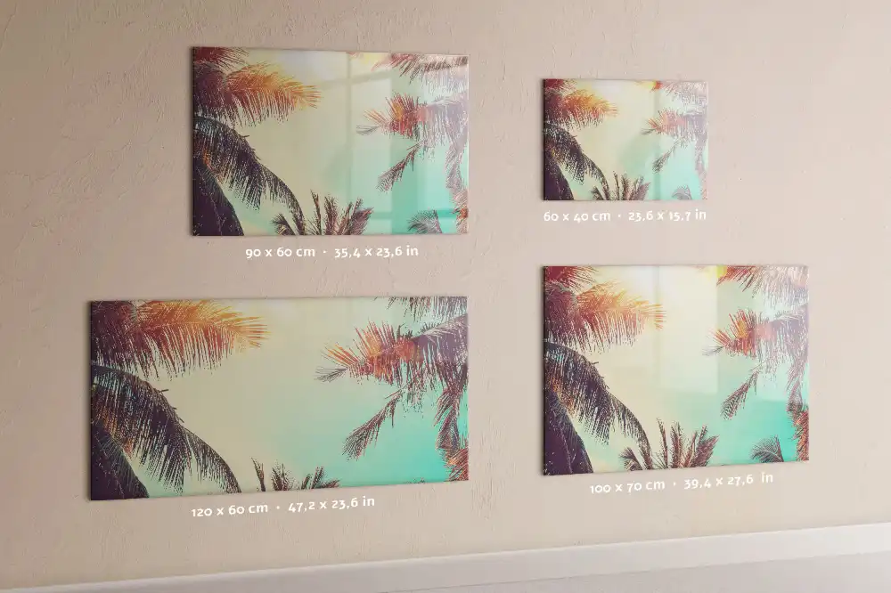Tableau magnétique avec motif de palmiers tropicaux