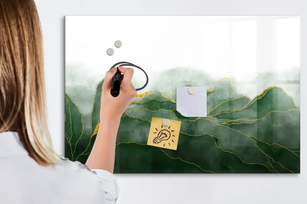 Tableau blanc magnétique effaçable à sec avec motif abstrait