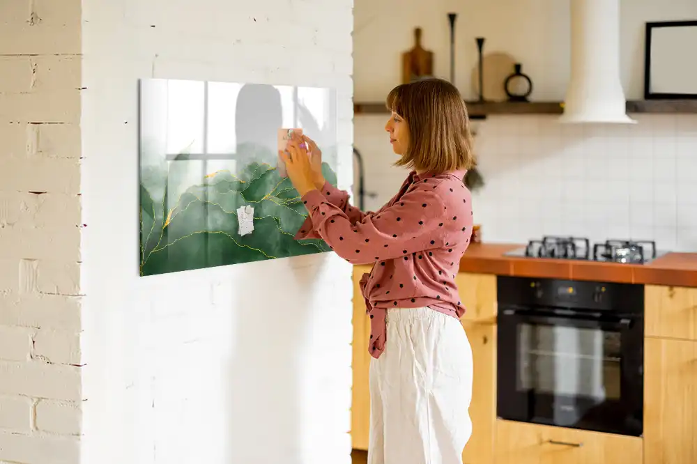 Tableau blanc magnétique effaçable à sec avec motif abstrait