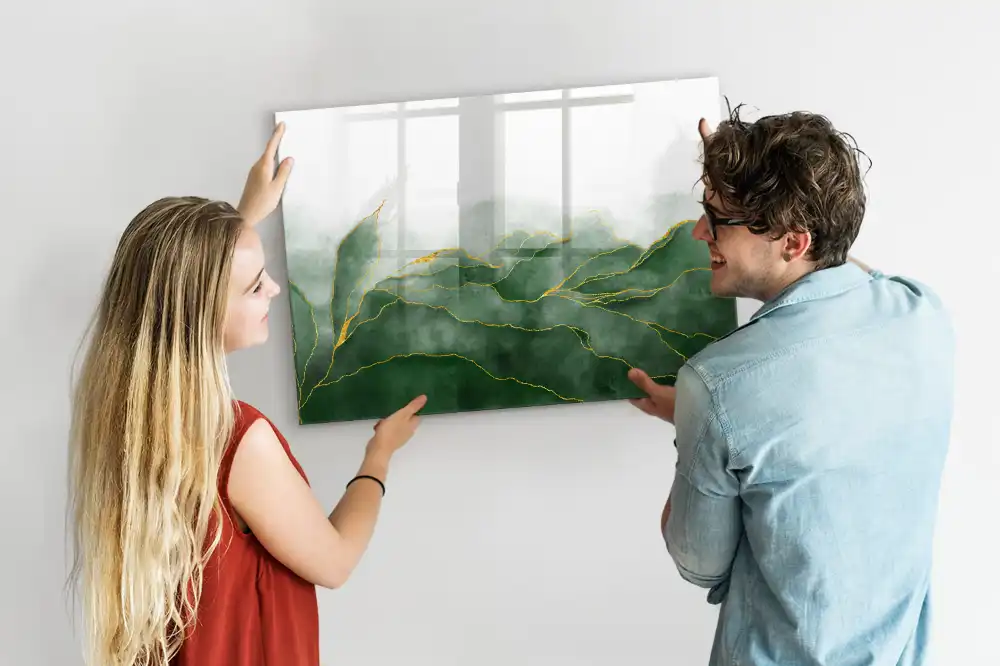 Tableau blanc magnétique effaçable à sec avec motif abstrait
