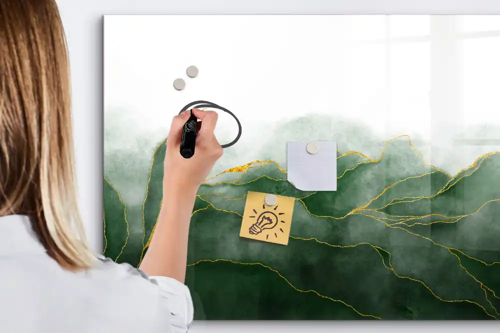 Tableau blanc magnétique effaçable à sec avec motif abstrait
