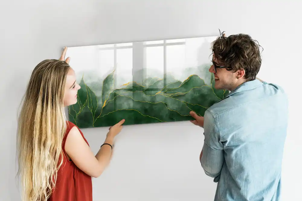 Tableau blanc magnétique effaçable à sec avec motif abstrait