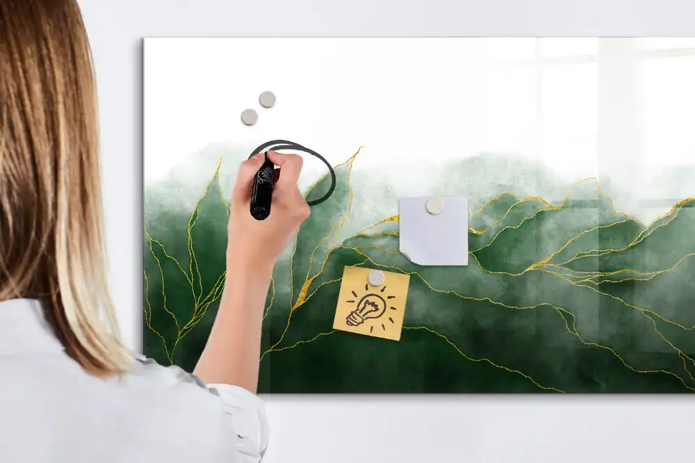 Tableau blanc magnétique effaçable à sec avec motif abstrait