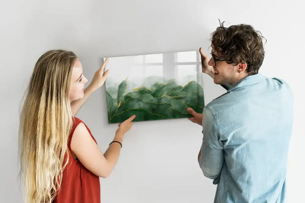 Tableau blanc magnétique effaçable à sec avec motif abstrait