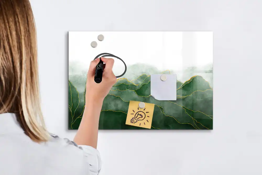 Tableau blanc magnétique effaçable à sec avec motif abstrait
