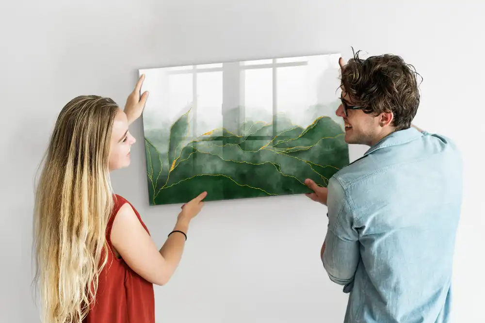 Tableau blanc magnétique effaçable à sec avec motif abstrait