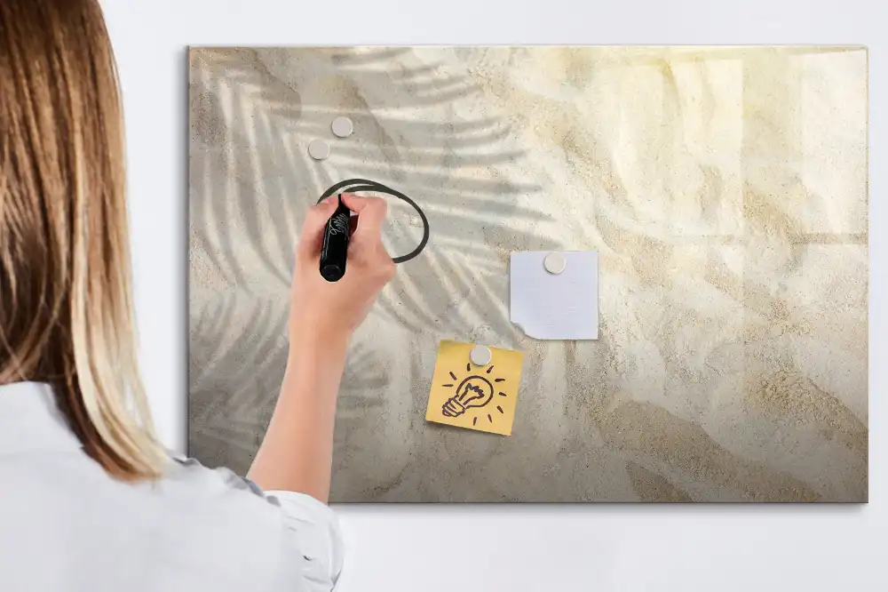 Tableau magnétique à dessiner motif ombre de feuille de palmier sur le sable