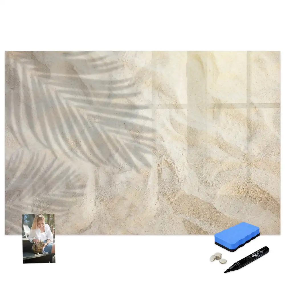 Tableau magnétique à dessiner motif ombre de feuille de palmier sur le sable
