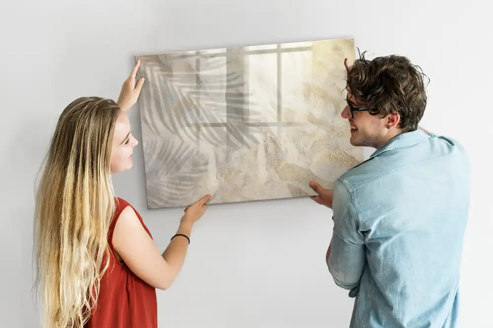 Tableau magnétique à dessiner motif ombre de feuille de palmier sur le sable