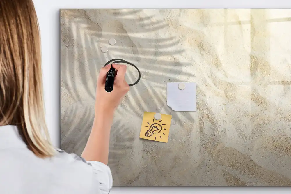 Tableau magnétique à dessiner motif ombre de feuille de palmier sur le sable