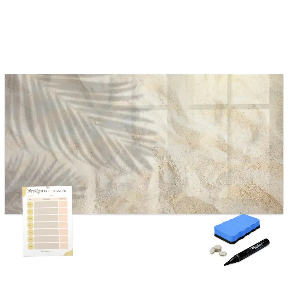Tableau magnétique à dessiner motif ombre de feuille de palmier sur le sable