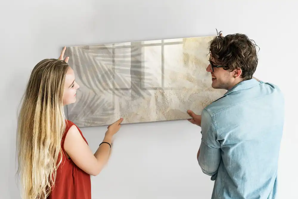 Tableau magnétique à dessiner motif ombre de feuille de palmier sur le sable