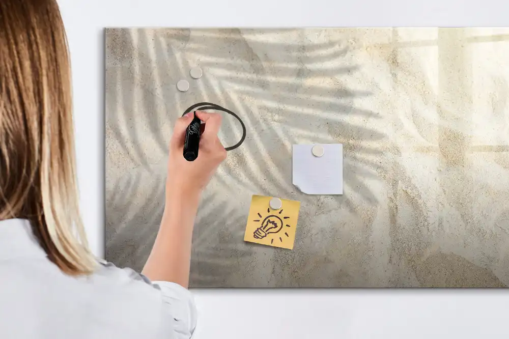 Tableau magnétique à dessiner motif ombre de feuille de palmier sur le sable