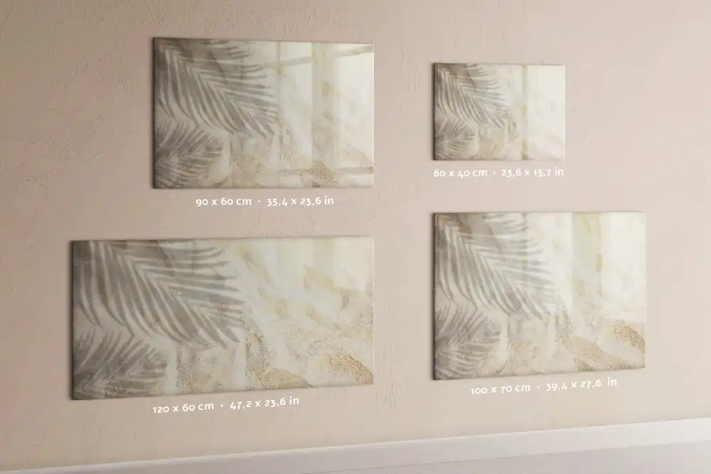Tableau magnétique à dessiner motif ombre de feuille de palmier sur le sable