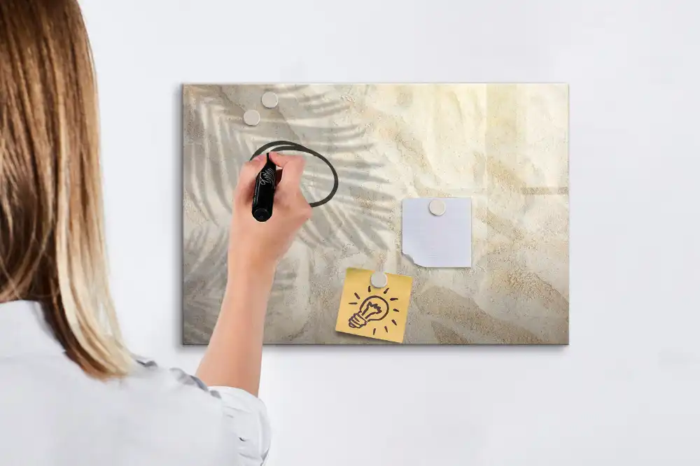 Tableau magnétique à dessiner motif ombre de feuille de palmier sur le sable