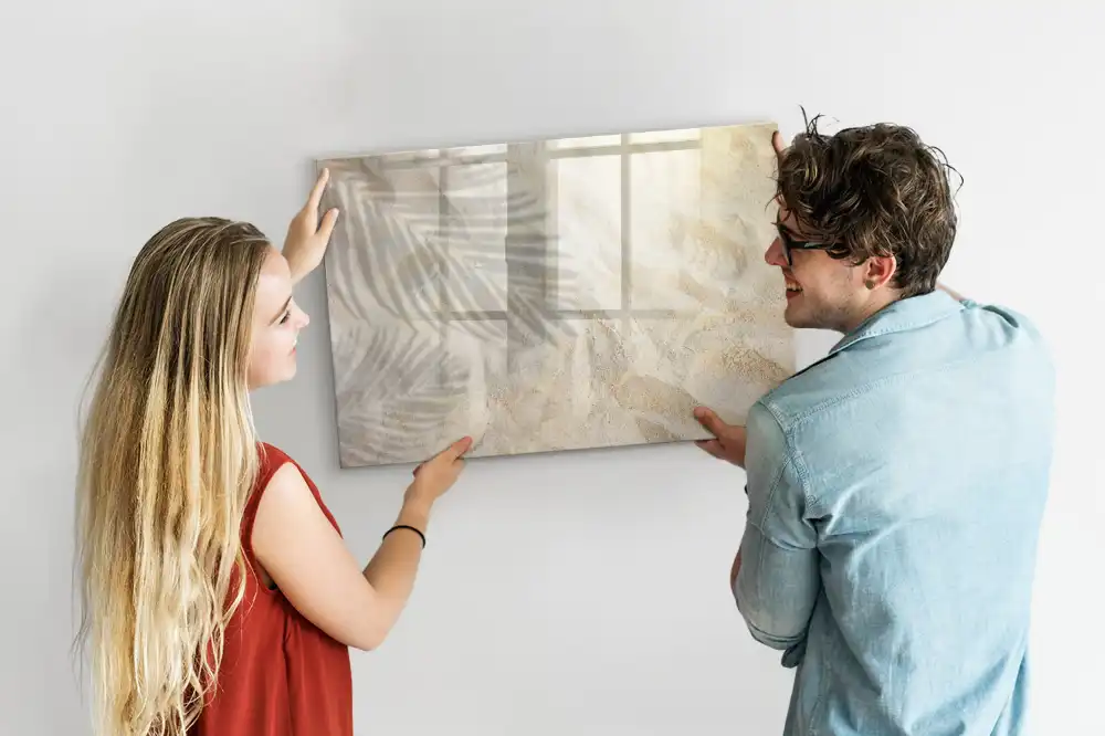 Tableau magnétique à dessiner motif ombre de feuille de palmier sur le sable