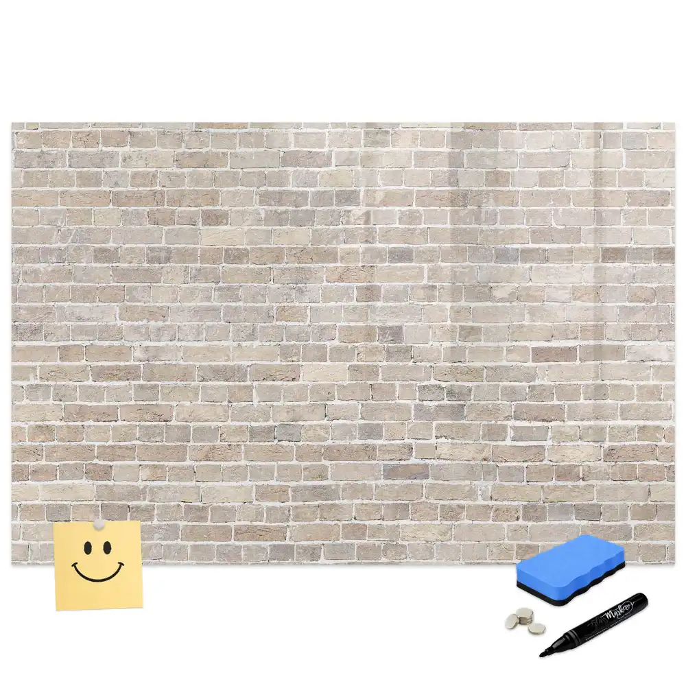 Tableau magnétique à dessiner avec motif de mur de briques
