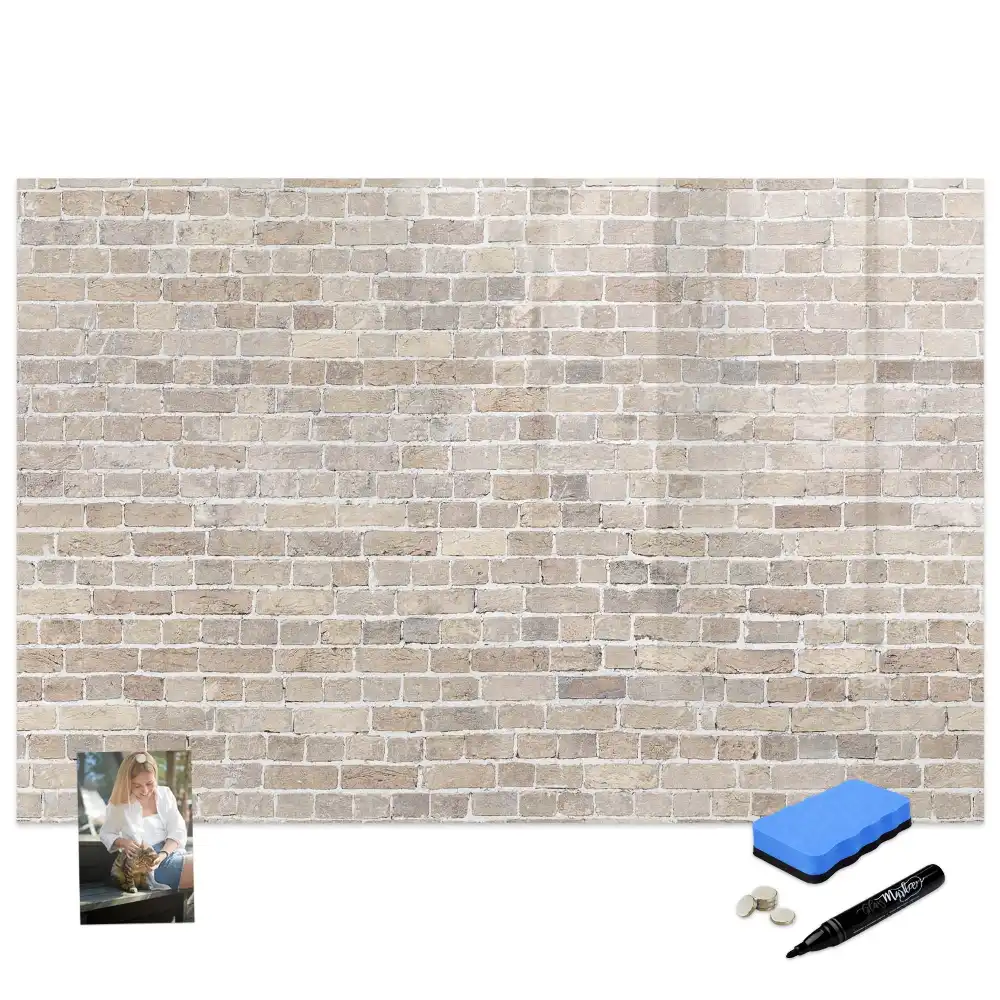 Tableau magnétique à dessiner avec motif de mur de briques