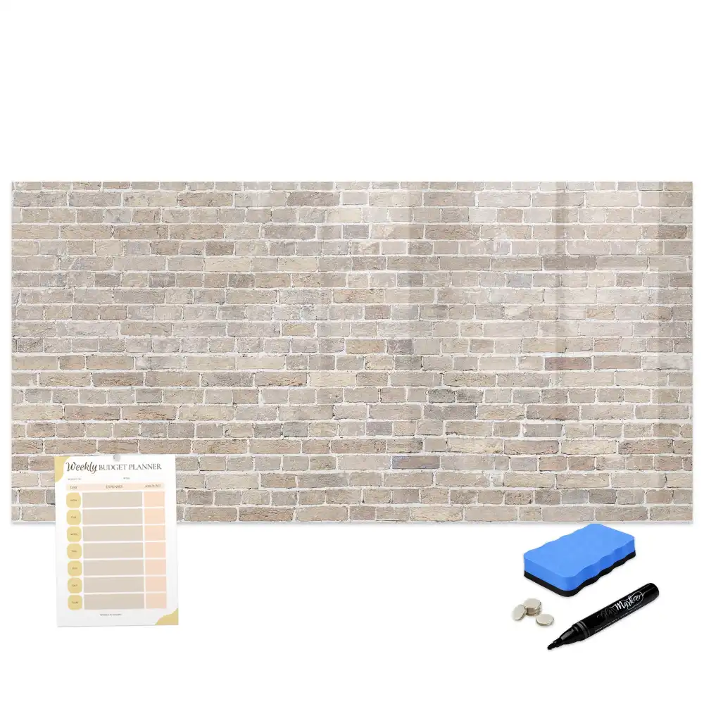 Tableau magnétique à dessiner avec motif de mur de briques
