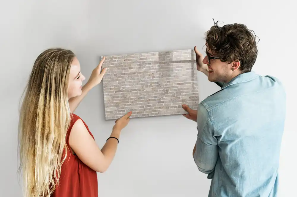 Tableau magnétique à dessiner avec motif de mur de briques