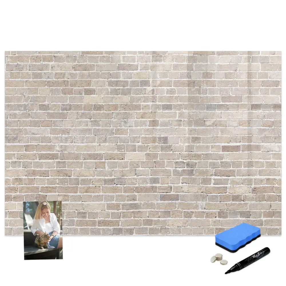 Tableau magnétique à dessiner avec motif de mur de briques