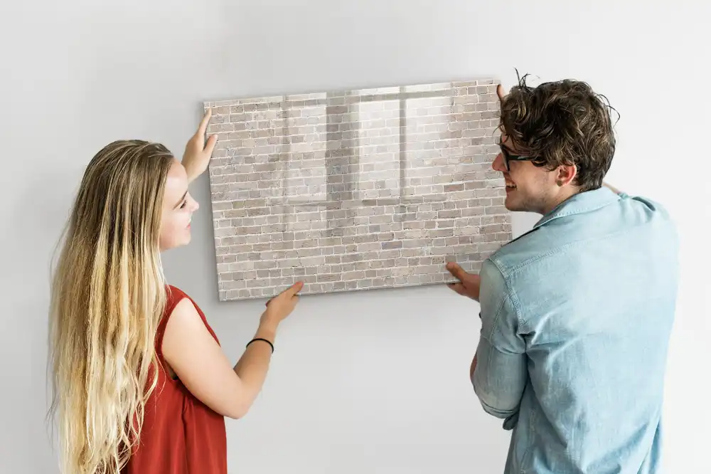 Tableau magnétique à dessiner avec motif de mur de briques