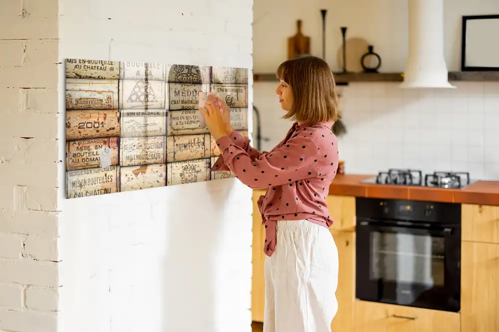 Tableau magnétique pour bouchons de vin