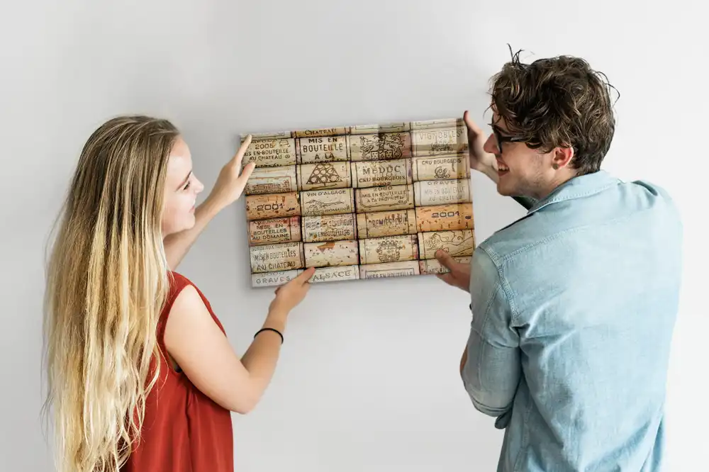 Tableau magnétique pour bouchons de vin
