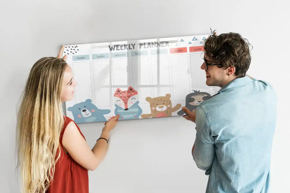 Tableau magnétique hebdomadaire pour organisation de planning