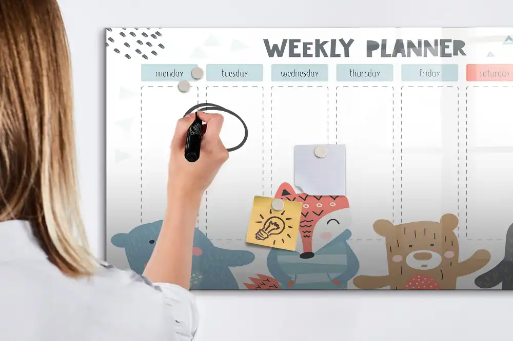 Tableau magnétique hebdomadaire pour organisation de planning