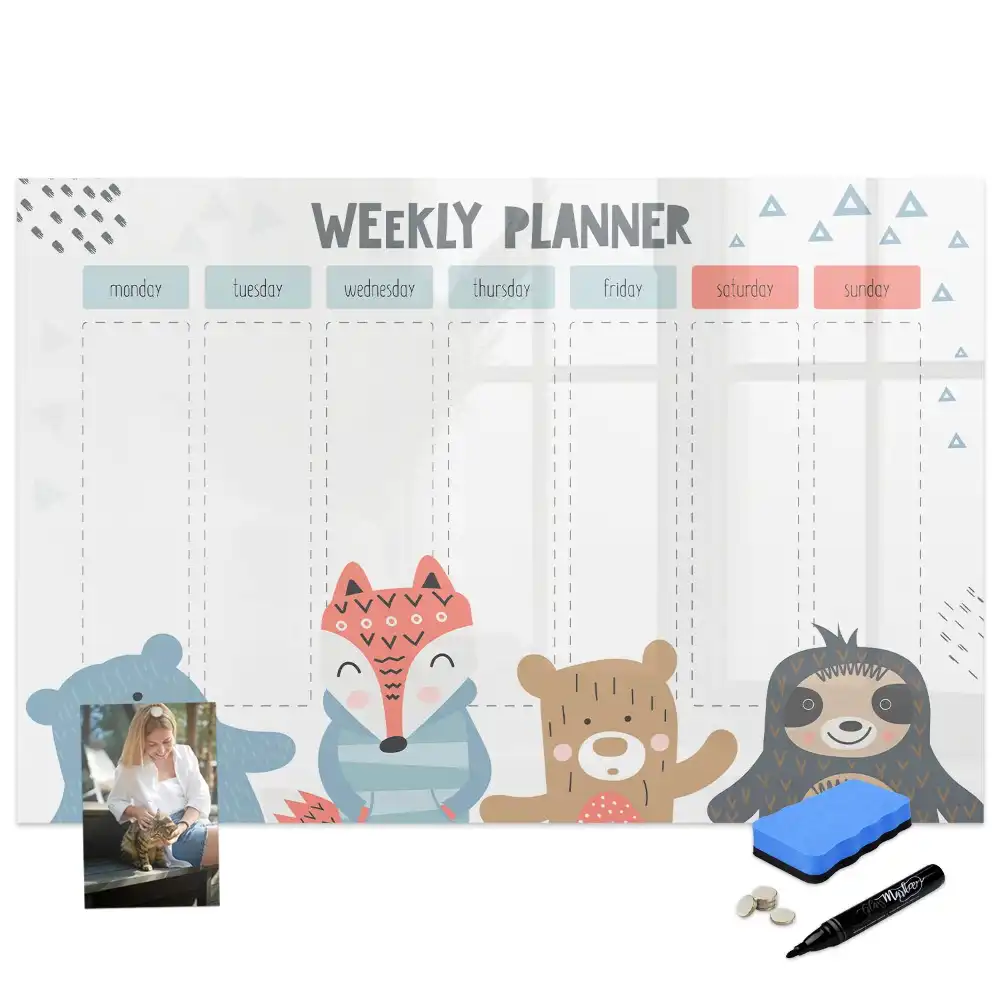 Tableau magnétique hebdomadaire pour organisation de planning