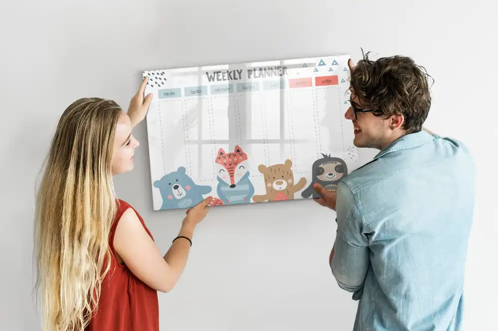 Tableau magnétique hebdomadaire pour organisation de planning