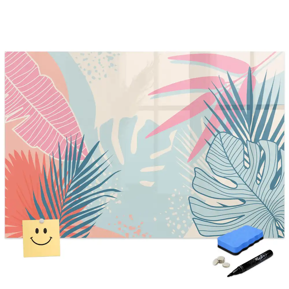 Tableau magnétique à dessiner feuilles pastel