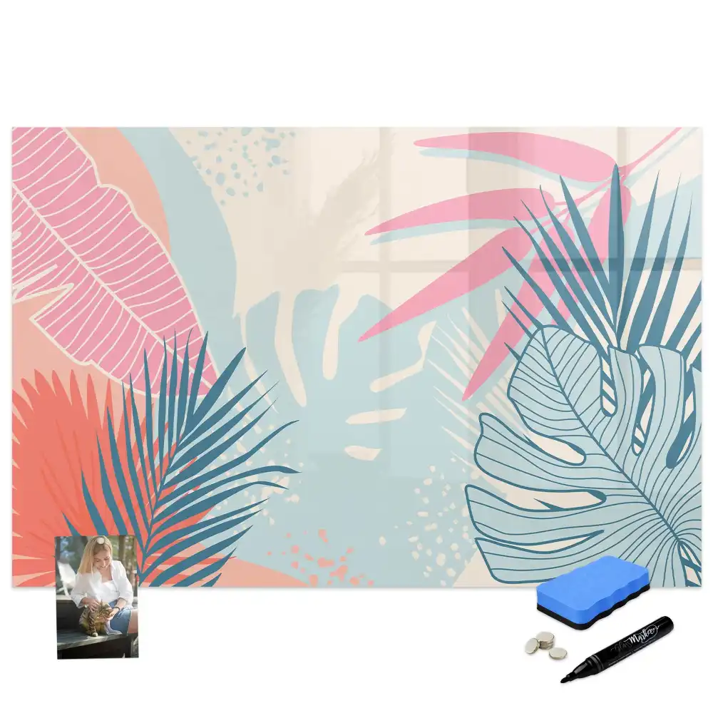 Tableau magnétique à dessiner feuilles pastel