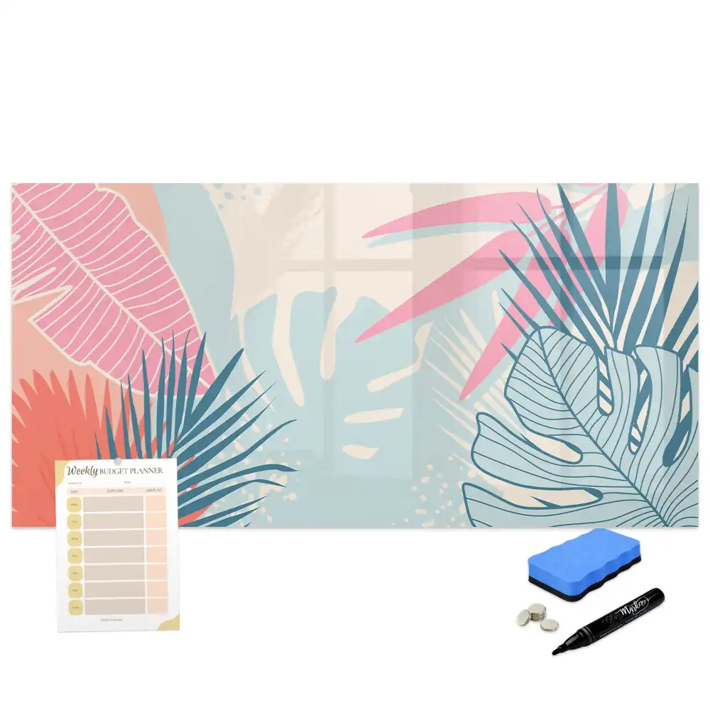 Tableau magnétique à dessiner feuilles pastel