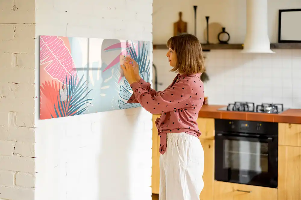 Tableau magnétique à dessiner feuilles pastel